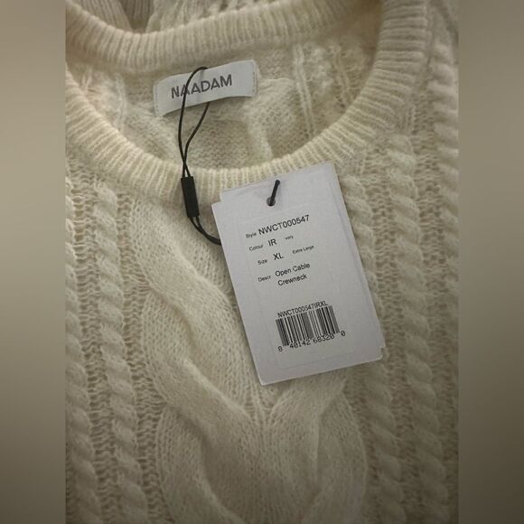 NAADAM Open Cable Merino Wool Cashmere Crewneck Sweater Size XL NWT - Picture 6 of 6